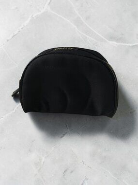 MONT BLANC Starisma Pamina Black Italian Fabric Cosmetic Pouch Zip Bag
